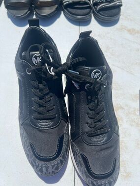 Michael Kors Women’s Black Lace-Up Logo-Accent Sneakers